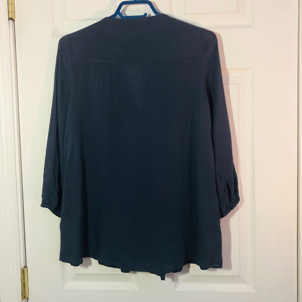 LC Lauren Conrad Blue Button Up Long Sleeve Shirt - Picture 3 of 3